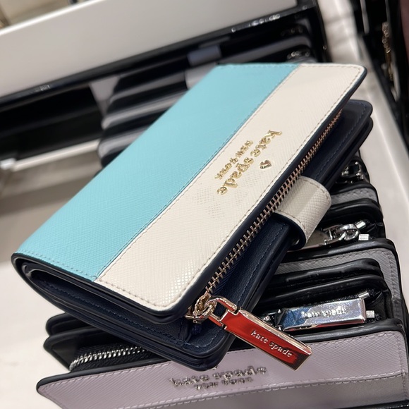 Kate Spade Staci Medium Compact Bifold Wallet Poolside Multi - Picture 14 of 16